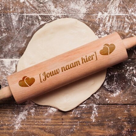Houten draaiboutje, gepersonaliseerd met de liefdesnaam