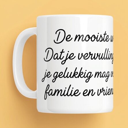 Gepersonaliseerde mok met tekst
