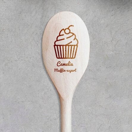 Gepersonaliseerde houten lepel - Muffins Expert