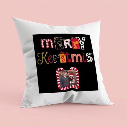 Gepersonaliseerd kussen met foto - Merry Christmas
