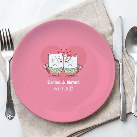 Gepersonaliseerd bord met tekst - Love cats