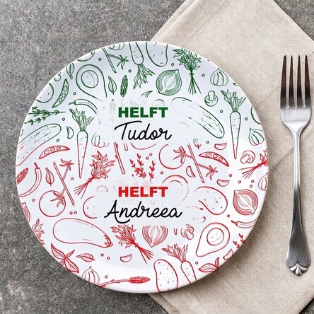 Gepersonaliseerd bord met tekst - Voor de helft