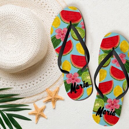 Gepersonaliseerde slippers voor kinderen met tekst - Watermelon