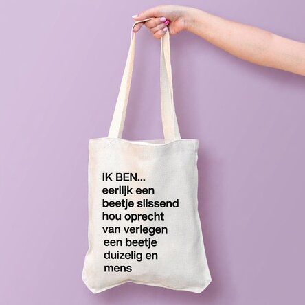 Gepersonaliseerde tas met tekst - Lijst