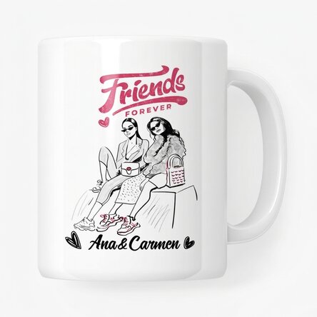 Gepersonaliseerde beker met tekst - Best friends