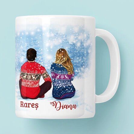 Gepersonaliseerde mok met naam voor koppels - Merry Christmas