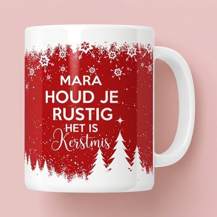 Gepersonaliseerde mok met tekst - Keep calm for Christmas