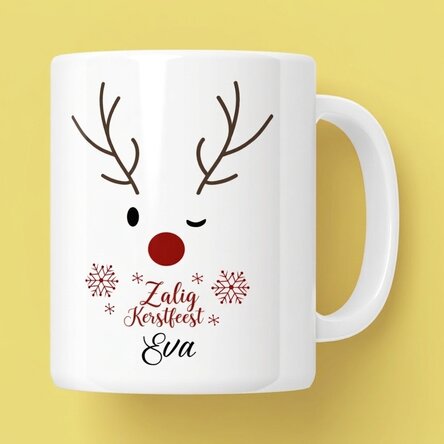 Gepersonaliseerde mok met tekst - Reindeer