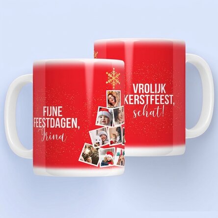 Gepersonaliseerde mok met 10 foto’s en tekst - Christmas Memories
