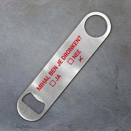 Gepersonaliseerde bieropener met tekst - Drunk?