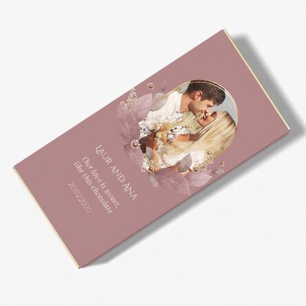 Personalised chocolate with text and photo - Floral