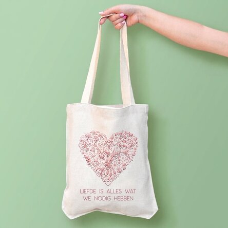 Gepersonaliseerde tas met tekst - Love is all we need