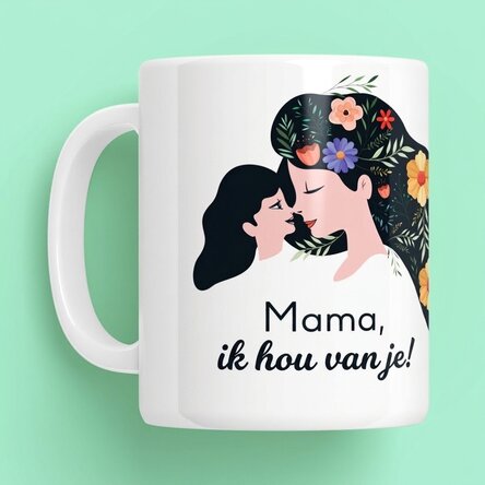 Gepersonaliseerde mok met tekst - Mama, ik hou van je!