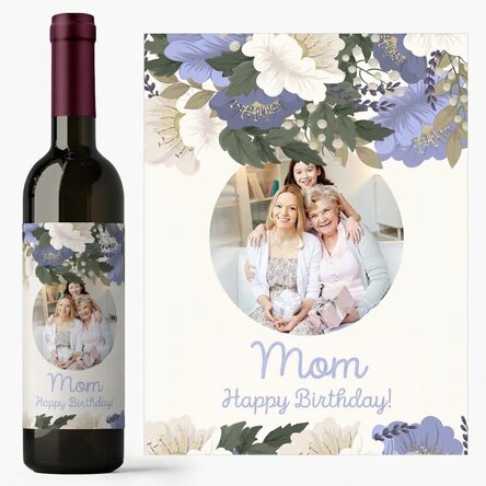 Personalised wine with text for Mother's Day