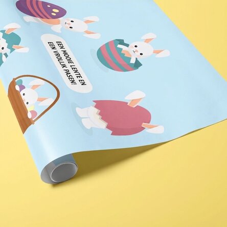 Gepersonaliseerd cadeaupapier met tekst - Konijntjes