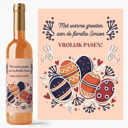 Wijn met gepersonaliseerde tekst - Paaswensen