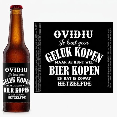 Bier met gepersonaliseerde tekst - Beer is Happiness