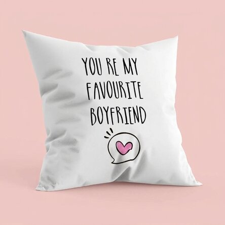 Personalised cushion with text - Favourite boyfriend