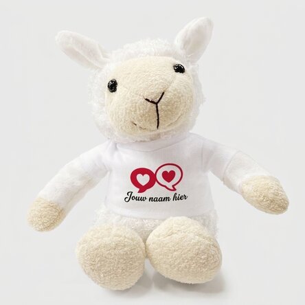 Gepersonaliseerd schapenfiguurtje met tekst - Chat hearts