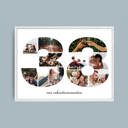 Gepersonaliseerd landschapsschilderij met 10 foto’s, model nummer 38 en tekstbericht