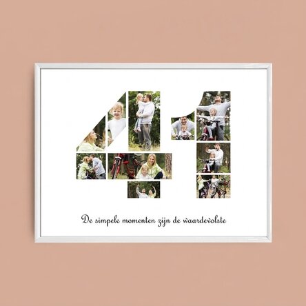Gepersonaliseerd landschapsschilderij met 10 foto’s, model nummer 41 en tekstbericht