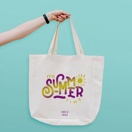 Personalised beach bag with text - It's summer time