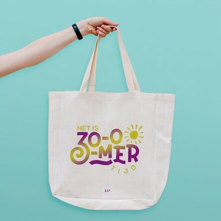 Strandtas met gepersonaliseerde tekst - It's summer time