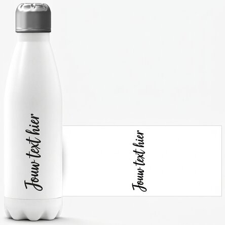 Thermosfles met witte bodem, gepersonaliseerd met jouw naam