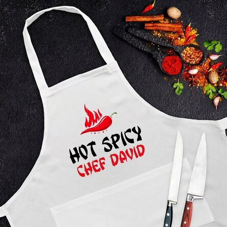 Customised apron with text - Spicy