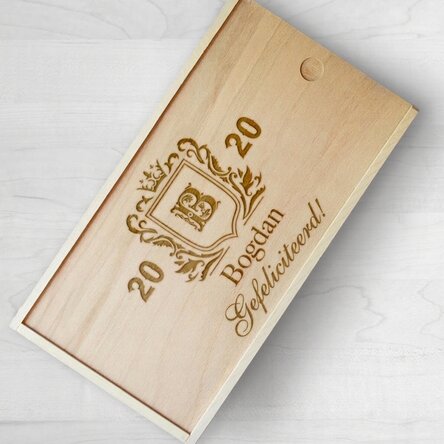Gepersonaliseerde houten geschenkdoos - Wapen