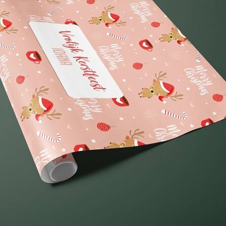 Gepersonaliseerd cadeaupapier met tekst in een kader - Sweet Christmas
