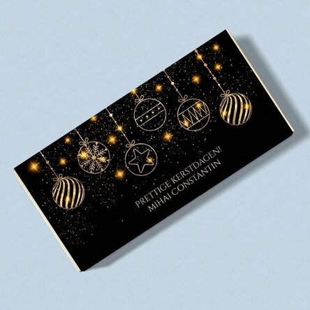 Chocolade met naam en boodschap - Gold Christmas
