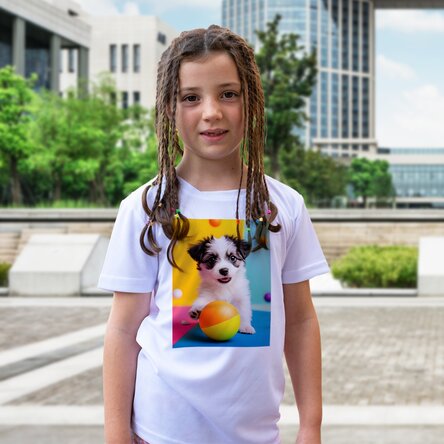 Sportshirt voor kinderen, gepersonaliseerd met een portretfoto