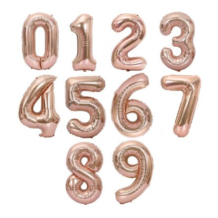 Ballonnen - Roze cijfers 35 cm
