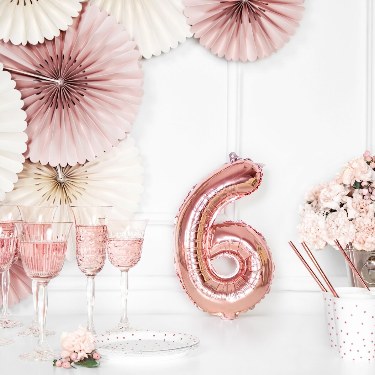 Ballonnen - Roze cijfers 35 cm