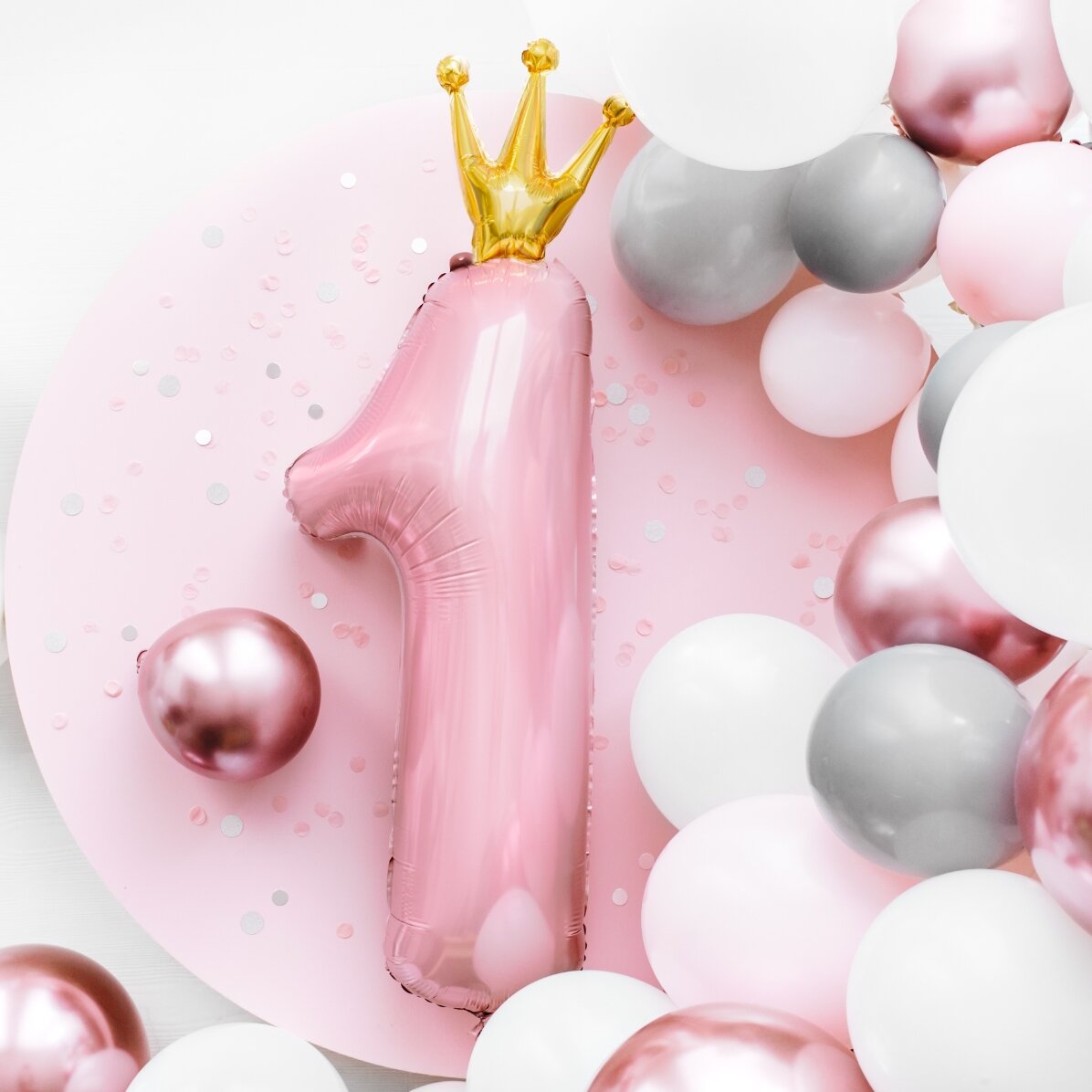 Ballon met het cijfer 1 - Princess