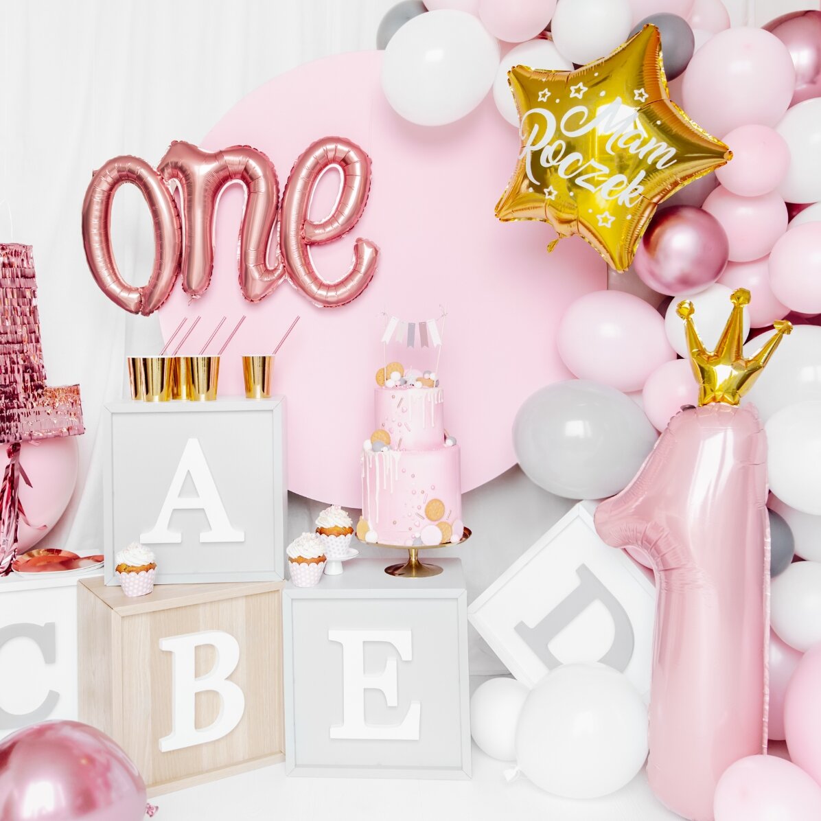 Ballon met het cijfer 1 - Princess