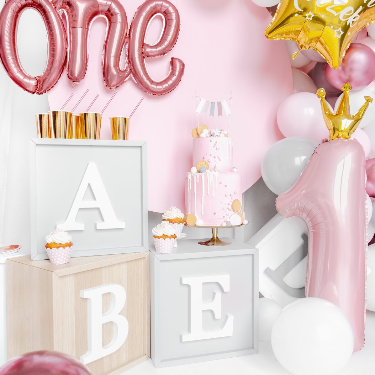 Ballon met het cijfer 1 - Princess