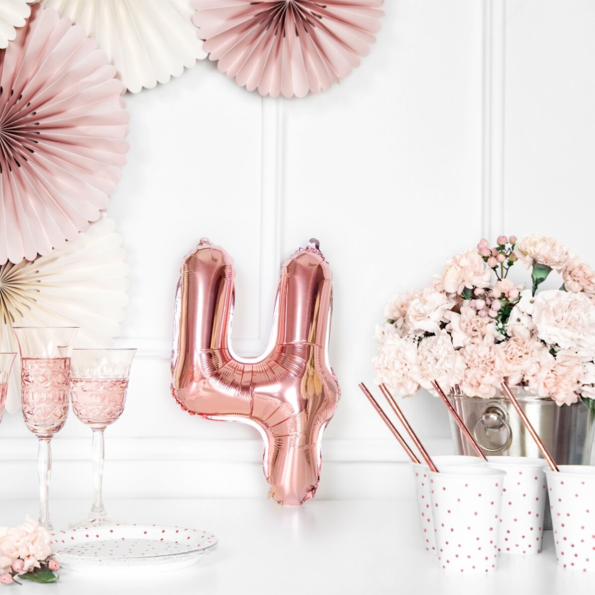 Ballonnen - Roze cijfers 35 cm