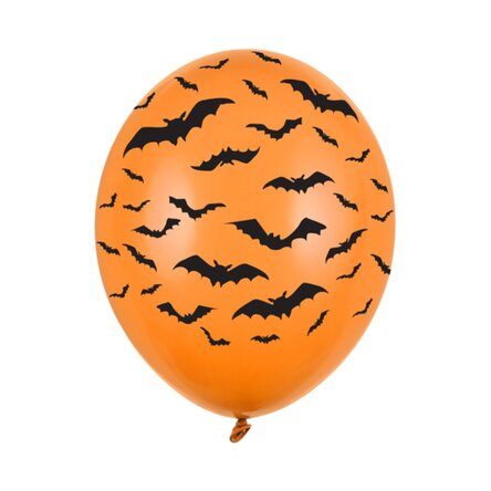 Set van 6 Halloween-ballonnen - Vleermuizen