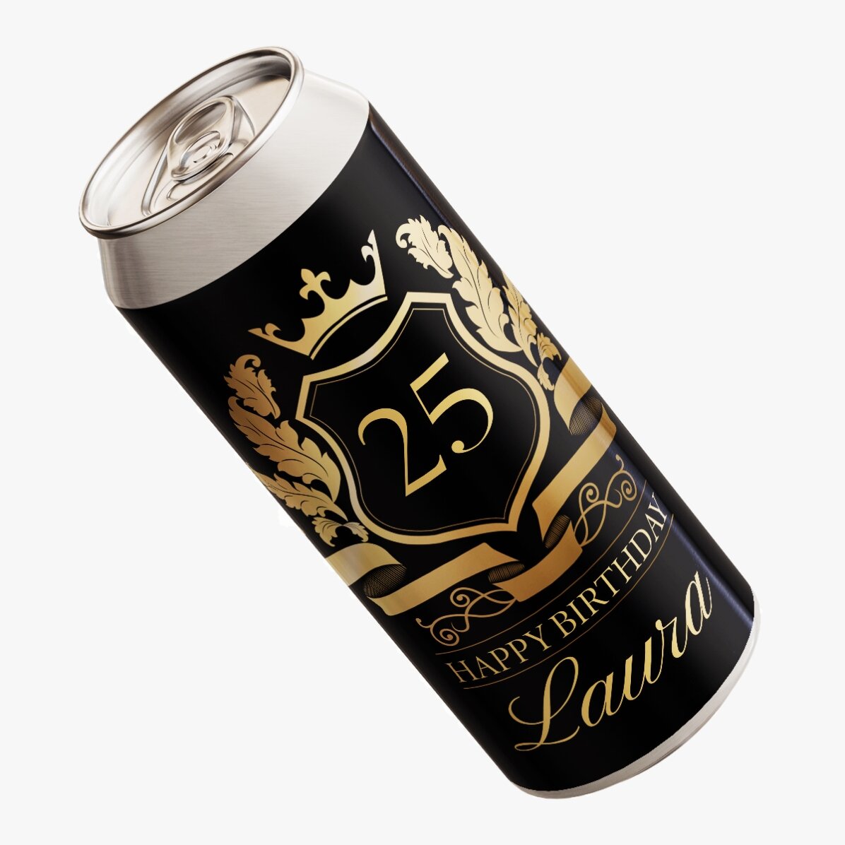 Bier in een blikje met gepersonaliseerde tekst - Royalty