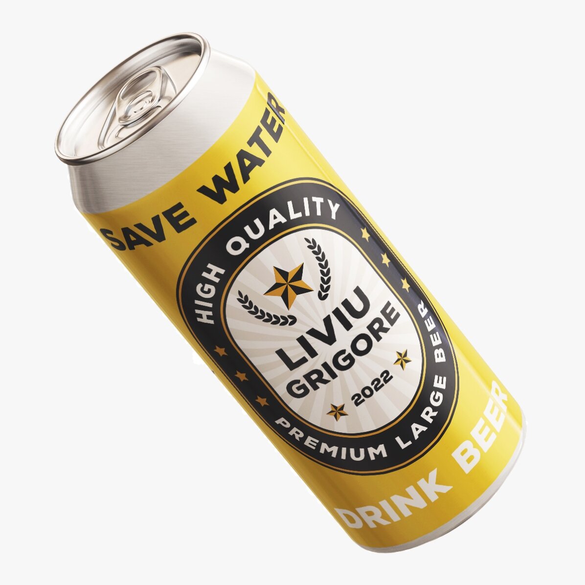 Personalised beer can with text - Save water drink beer
