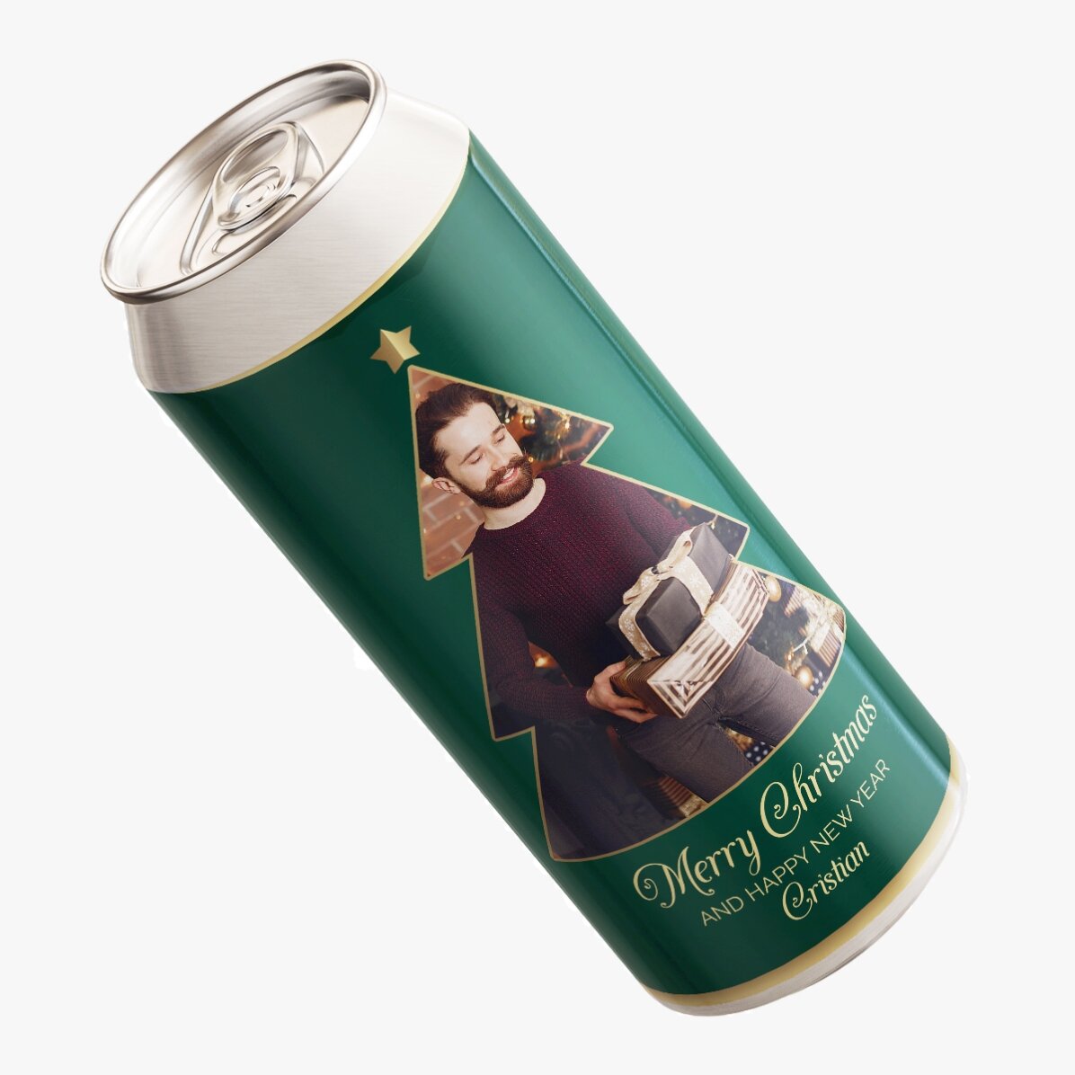 Bier in een op maat gemaakte blik met foto en tekst - Christmas Tree
