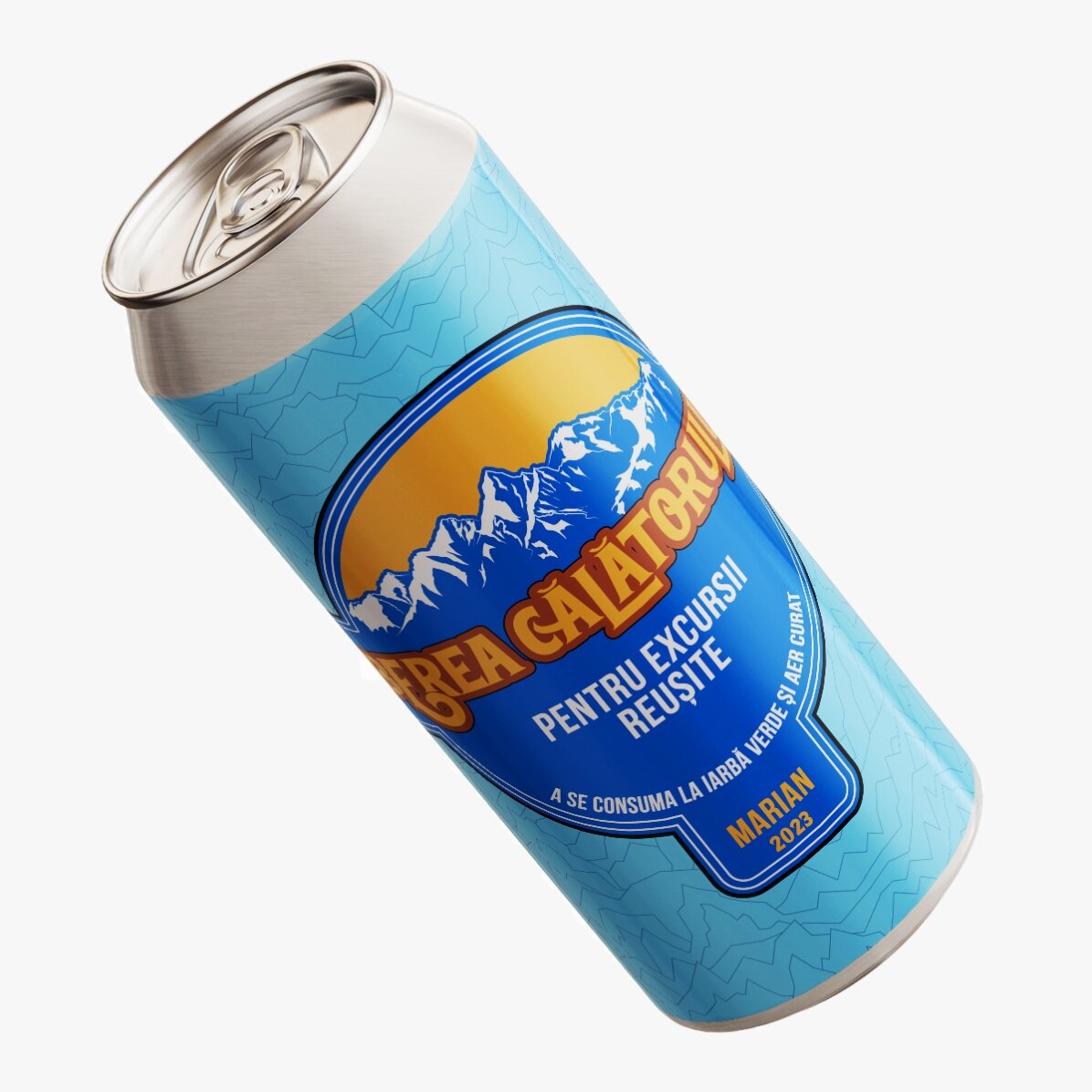 Bier in een blikje met gepersonaliseerde tekst - Het bier van de reiziger