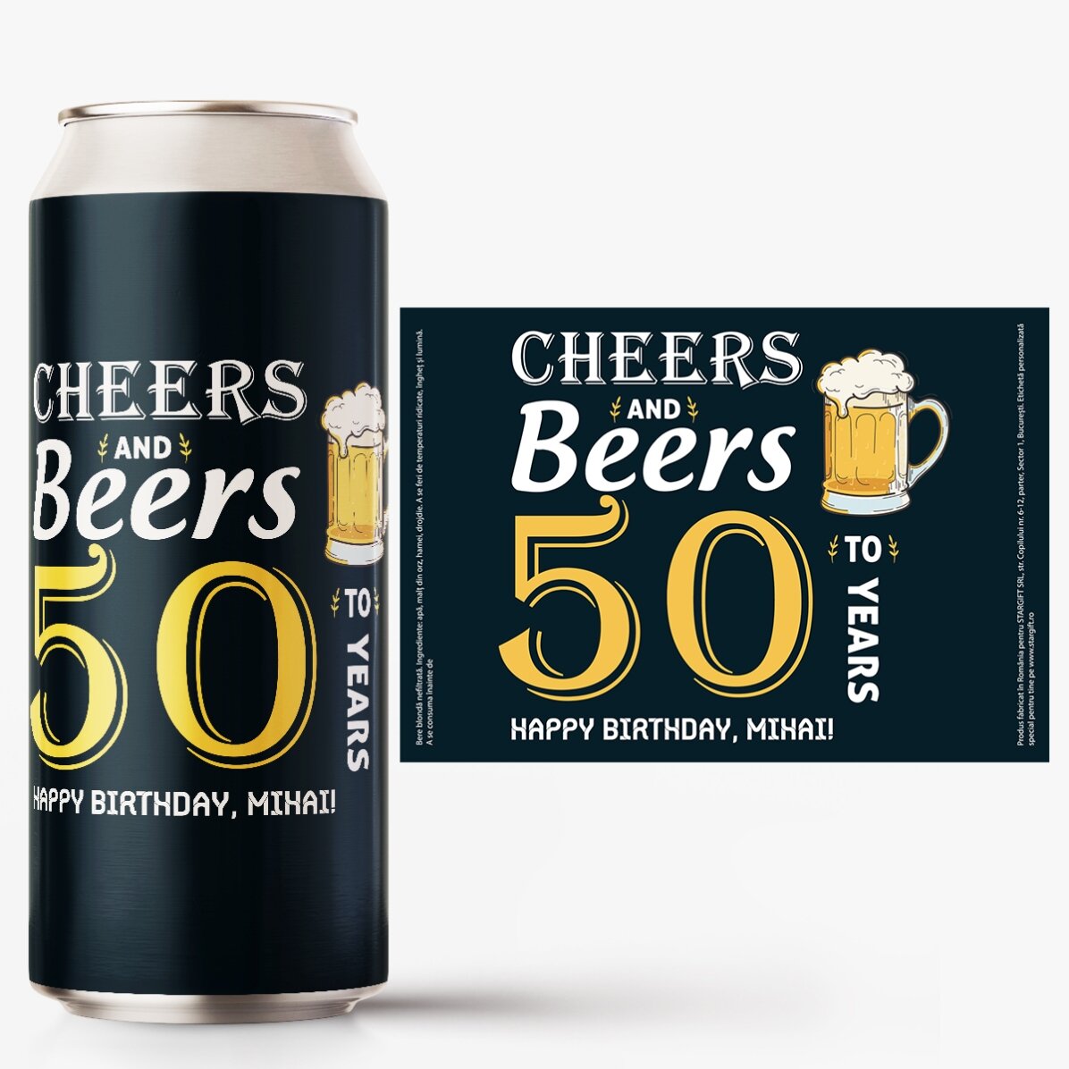 Bier in een blikje met gepersonaliseerde tekst - Cheers