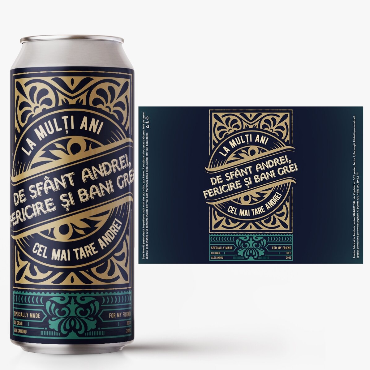 Personalised beer can with text - For The Best