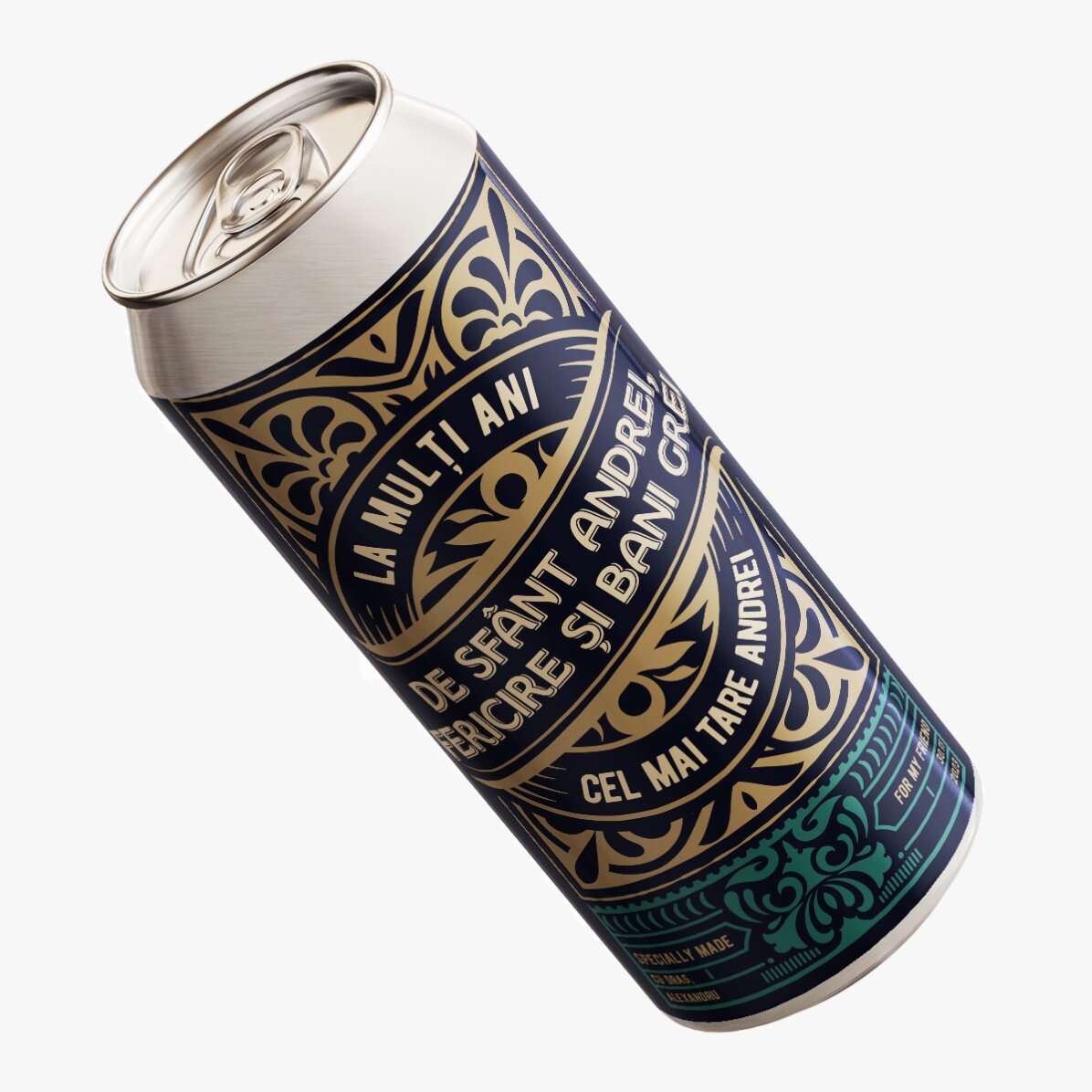 Personalised beer can with text - For The Best