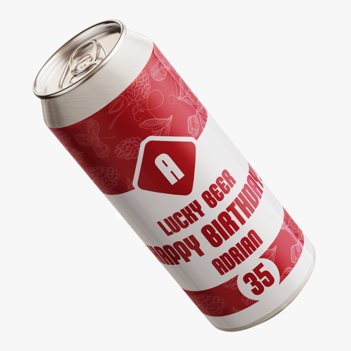 Personalised beer can with text - Lucky Beer