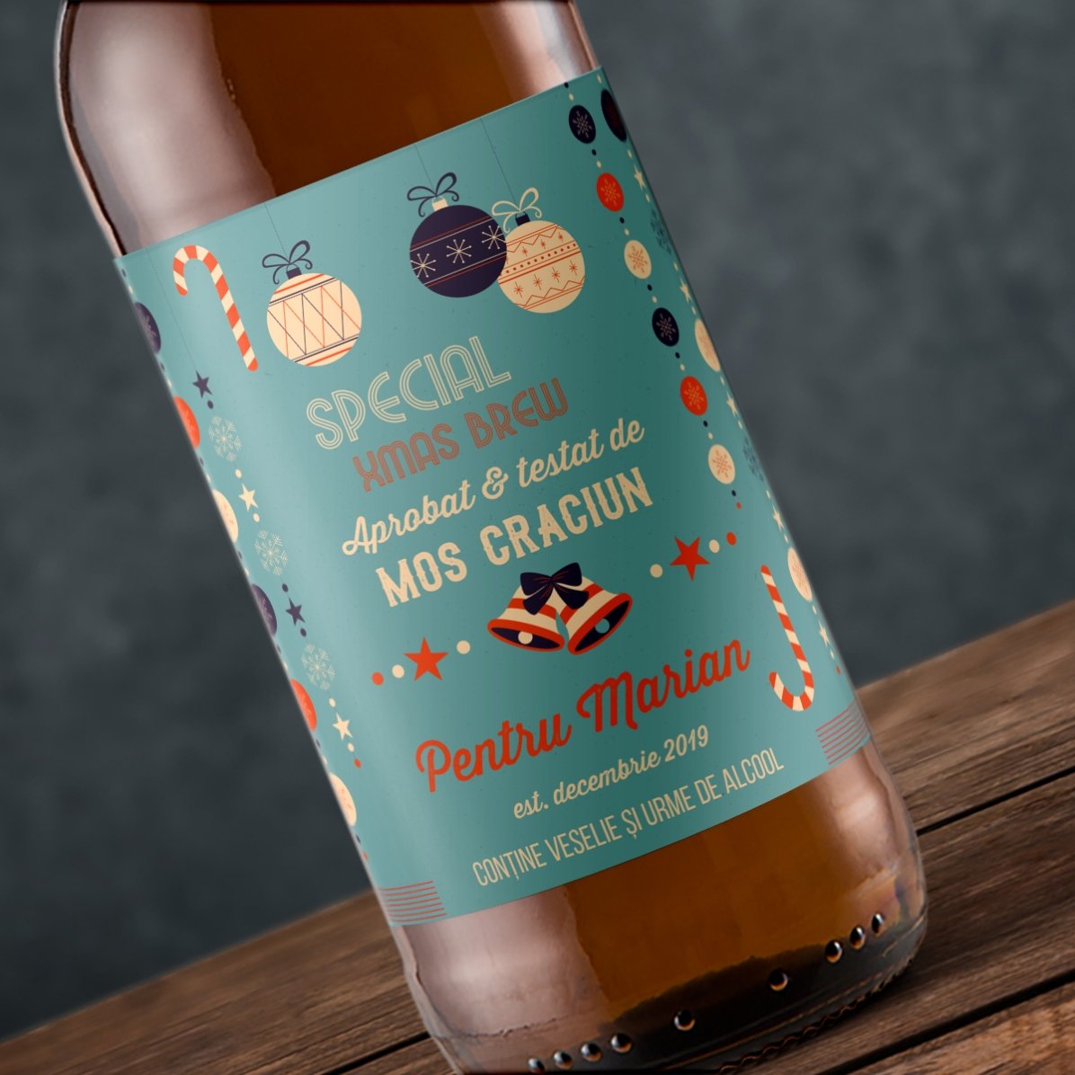 Bier met persoonlijke tekst - Goedgekeurd door de Kerstman