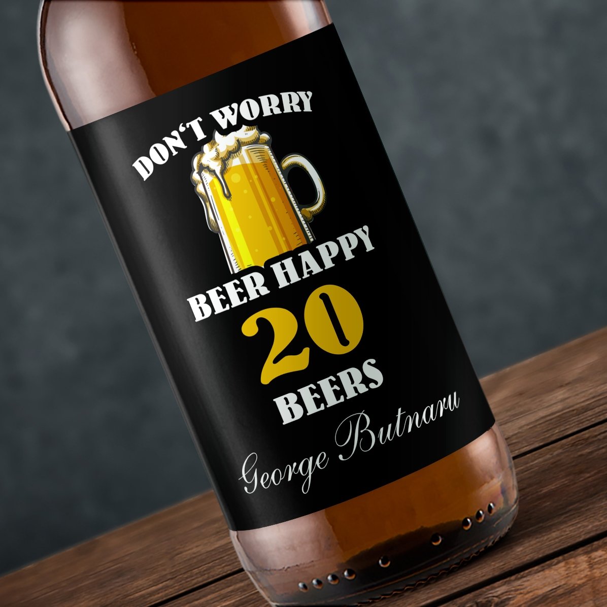 Bier met gepersonaliseerde tekst - Beer happy!